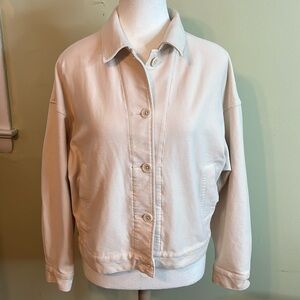 Uniqlo light pink button down jacket